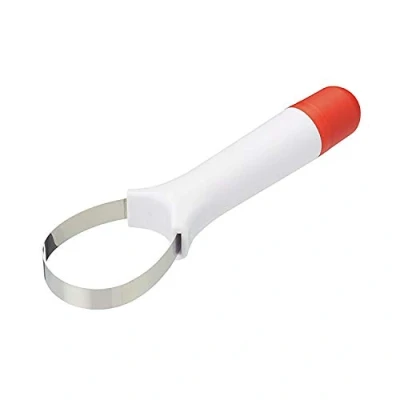 Image of KitchenCraft Healthy Eating Adjustable Fruit Slicer/Scooper, Stainless Steel, White/Red, 18.5 cm