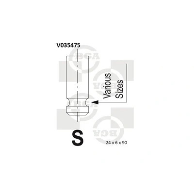 Image of LGH100820L, LGH101190L Exhaust Valve BGA V035475 24mm