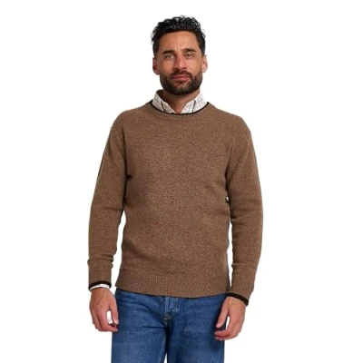 Image of JACK PYKE Ashcombe 100% Lambswool Long Sleeve Crew Neck Knitted Jumper Pullover Barley X Large