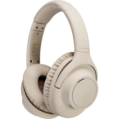 Image of Audio Technica ATH S300BT Wireless Noise Cancelling Headphones Beige