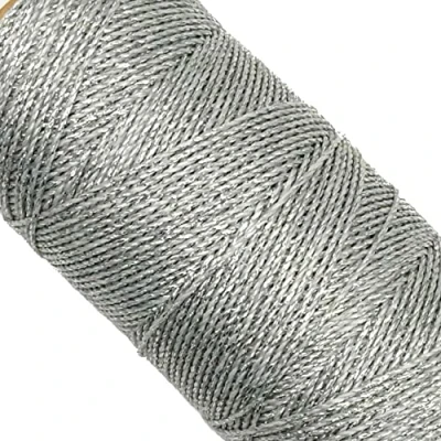 Image of Linhasita Waxed Thread Spool 100 g / 170 m 1 mm Thick Polyester Macrame 30 Colours (Silver)