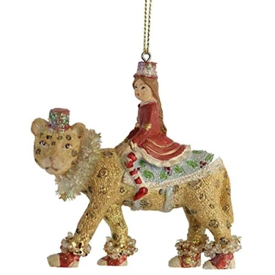 Image of Gisela Graham Fairytale Fantasy Animal Child Leopard Hanging Decoration