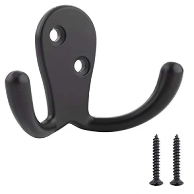 Image of Amazon Basics AB4900 FB 5 Curved Robe Hook, Matt Black