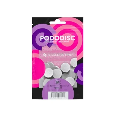 Image of STALEKS PRO Disposable files sponges for pedicure disc PODODISC Size M (20 mm) / 25 pcs pack (Model PDFB 20)