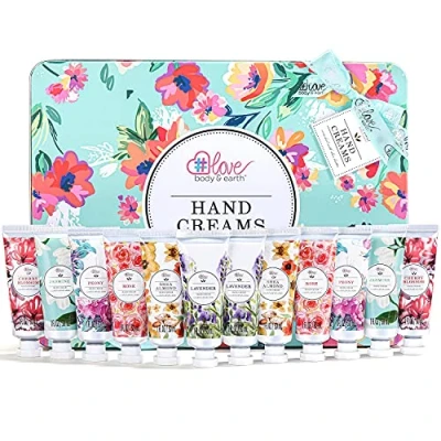 Image of Hand Cream Gift Set Pack of 12 Enriched with Shea Butter, Lotion for Women, x 1.0 oz Travel Size Cream, Birthday gifts Women Christmas