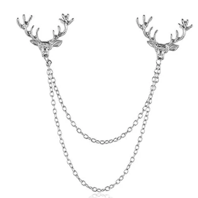 Image of PLUS PO Brooches Pins Men Suit Accessories Christmas Brooch Lapel for Jewelry Silver