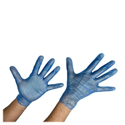 Image of Triplast Blue Vinyl Powder Free Gloves Pack of 100 Latex Large Size