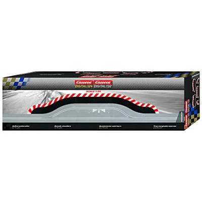 Image of Carrera Cars 20020602 Red/White Outside Shoulder (x3) &amp; End Piece (x2) for Pit Lane 1:24, Black, 5 x 52 22 cm