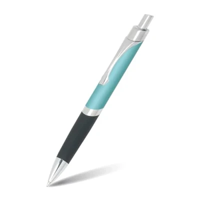 Image of Online ballpoint pen Sporty, noble biro, retractable ball made of aluminum, replaceable refill, black writing color, colour magic blue 31696/3D