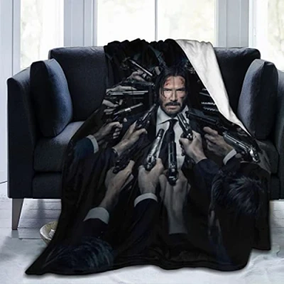 Image of DJNGN John Throw Blanket Wick Soft Lightweight Flannel Fleece Blankets for Bed Couch Sofa, All Season Warm Cozy Fuzzy Plush Microfiber 50&quot;x40&quot;