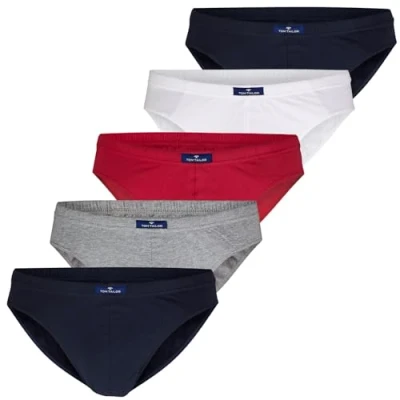 Image of TOM TAILOR Men&#039;s Plain Briefs Blue Blau (navy white red 7249) Medium