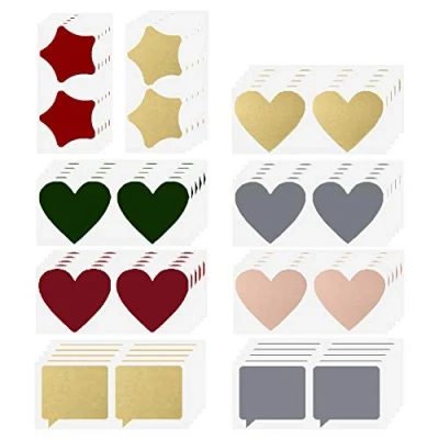Image of 90 pcs Scratch Off Labels Stickers, CNYMANY 3 inch Self Adhesive Peel and Stick DIY for Scrapbook Games Party Gift Postcard Heart, Dialog, Star Shaped