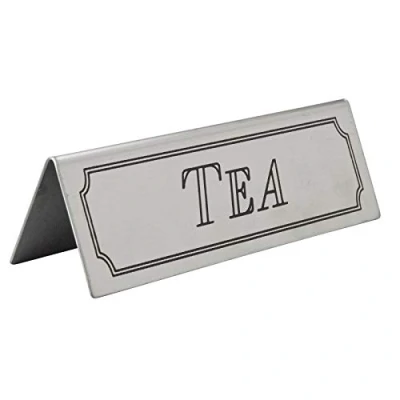 Image of We Can Source It Ltd Stainless Steel Tea Sign Table Signs Top Bar Pub Restaurant Cafe