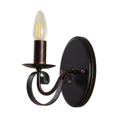 Image of Lucande wall light Caleb, height 18 cm, rust coloured, metal