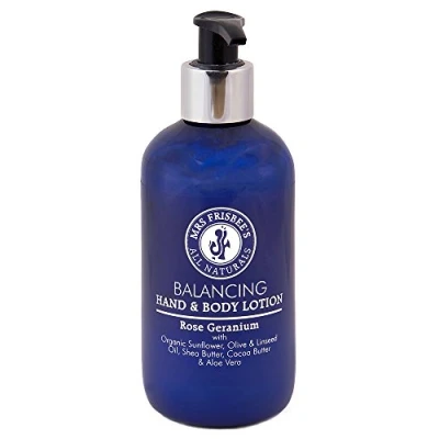 Image of Balancing Organic Hand &amp; Body Lotion / Made with Rose Geranium Pure Essential Oils, Shea Butter, Cocoa Olive Oil, Linseed Aloe Vera and Vitamin E Handmade Natural Vegan Botanical Ingredients Cruelty Free