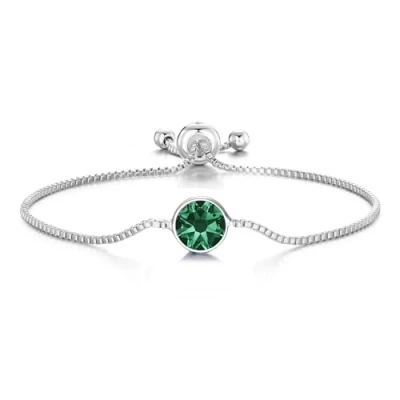 Image of Philip Jones Green Crystal Bracelet Created with Zircondia® Crystals