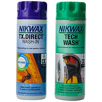 Image of Nikwax Unisex Tech and Tx Direct Wash in pack Of 2 , Transparent, 300 UK