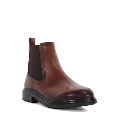 Image of Dune Ladies Perception Leather Low Heel Chelsea Boots Size UK 6 Flat Ankle Brown