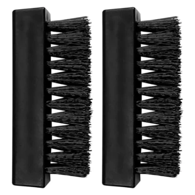 Image of GLADFRESIT 2Pcs Hand Nail Brushes, Plastic Fingernail Cleaning Nylon Stiff Bristle Scrubbing Brush (Black)