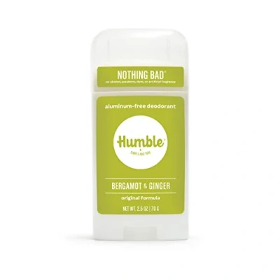 Image of Humble All Natural Deodorant, Aluminum and Paraben Free, Cruelty Free Men Women Deodorant Bergamot Ginger 1 Pack