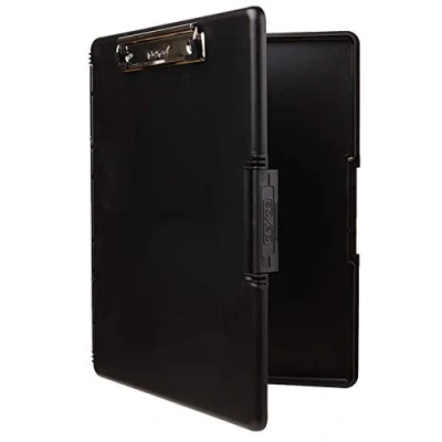 Image of Dexas 3517 91 Slimcase 2 Storage Clipboard with Side Opening, Black. Organize in Style for Home, School, Work, or Trades! Ideal Teachers, Nurses, Students, Homeschooling, and Beyond.