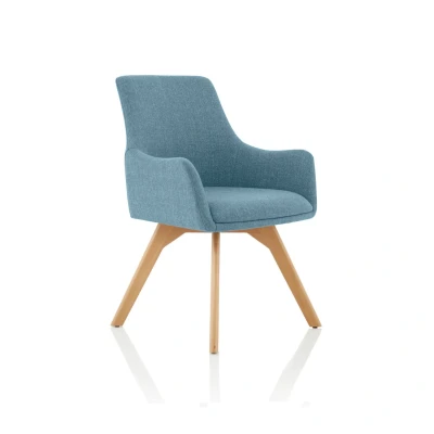 Image of Carmen Bespoke Quench Fabric Wooden Leg Chair