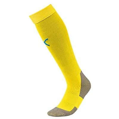 Image of Puma Men&#039;s Team LIGA Socks CORE Football, Cyber Yellow Electric Blue Lemonade, 1