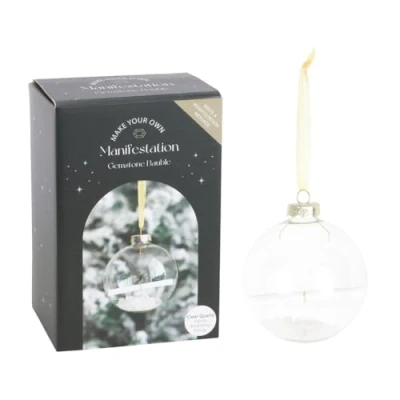 Image of Clear Quartz Manifestation Christmas Bauble Kit: Elevate Your Holiday Decor with Positive Energy and Festive Cheer