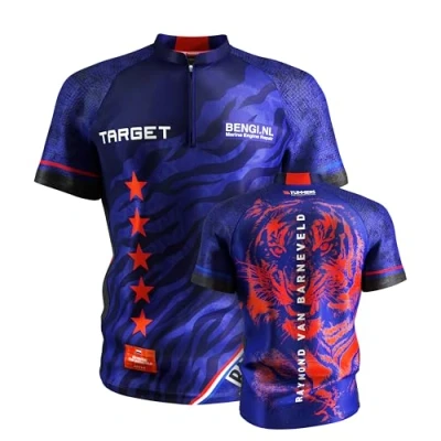 Image of TARGET Darts Raymond Van Barneveld Dart Shirt 2025, Size: 3XL World Championship Mens Shirt, Adult Cool Play Collarless Top, Dartboards Top Men, Barney Player Edition T