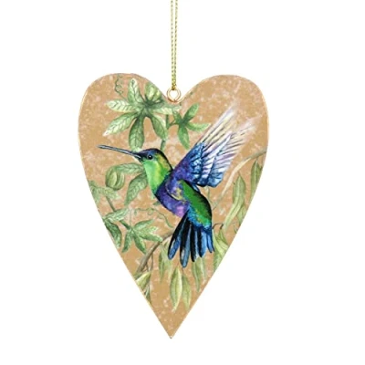 Image of Gisela Graham Hummingbird Leaves Heart Dec