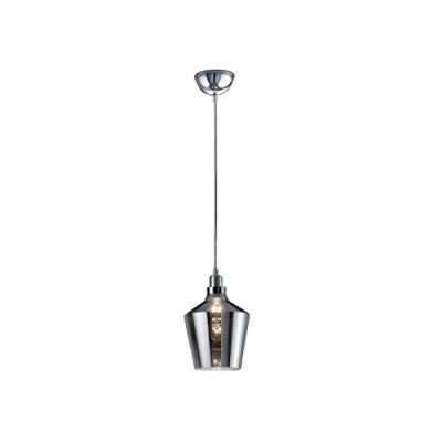 Image of Smoked Glass / Aluminium E27 Pendant Light Leyton Calais