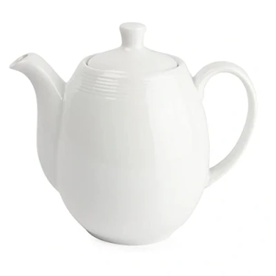 Image of Olympia Linear Coffee Or Teapots 1Ltr 36Oz Porcelain White Espresso Jugs 4pc