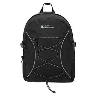 Image of Mountain Warehouse Bolt 18L Backpack Ripstop Rucksack, Compression Straps Bag For Travelling Black