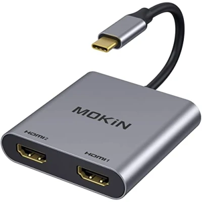 Image of USB C to Dual HDMI Adapter, Type Monitor Adapter 4K@60HZ for MacBook Pro 2020 2016,MacBook Air 2018,Chromebook Pixel,LenovoYoga 720/730,Surface Book 2 etc