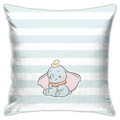Image of Pillowcase for Dumbo Pillow Cover Cozy Square Cushion Case Men Women Boys Girls Room Home Decor Cotton Linen 18x18 Inch