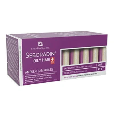 Image of SEBORADIN OILY Hair Serum Ampoules 14 x 5,5 ml Anti Loss Chronic and Thinning Treatment Natural Extracts Vitamins &amp; Scalp Care Products