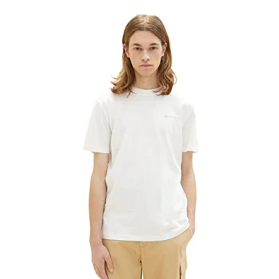 Image of TOM TAILOR Denim Men&#039;s 1036452 Photo Print T Shirt, 12906 Wool White, S