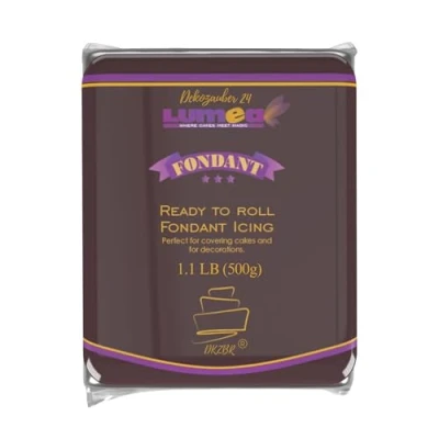 Image of Dekozauber24 Fondant Icing, 500g, 17 colours, ready to roll, cake decorations roll out sugar paste (Brown)