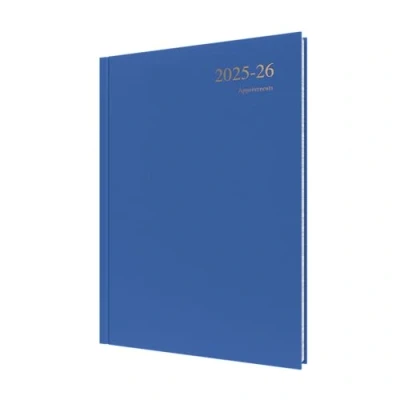 Image of Collins &#039;Essentials&#039; 12 Month Mid/Academic Year Planner, July 2025 2026 Day to Page Appointments Diary, A4 Hard Cover, Blue
