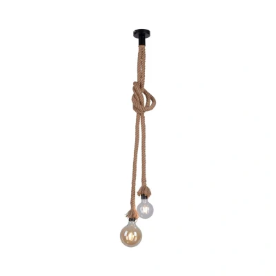 Image of JUST LIGHT. Rope pendant light with rope, two bulb