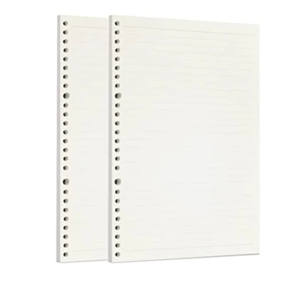 Image of Zelten 2 Pack B5 120 Sheets/240 Pages Lined Loose Leaf Punched Paper Refills for 26 Hole Binder Personal Organizer Diary Notebook Refillable Planner