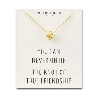 Image of Philip Jones Gold Plated Love Knot Necklace with Quote Card