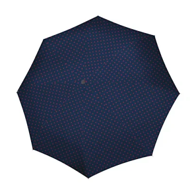 Image of reisenthel umbrella pocket duomatic compact made from recycled PET bottles with large push button and ergonomic handle design, Mixed Dots Red, Duomatic, umbrellae