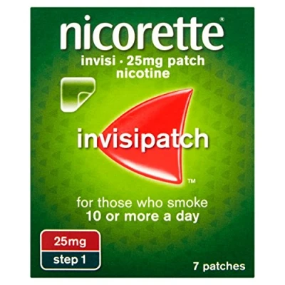 Image of Nicorette Invisi 25mg Patch, Step 1, (7 Patches), Nicotine Patches For Smoking Cessation, Discreet and Convenient Help to Stop Good, those who smoke 10 or more cigarettes a day