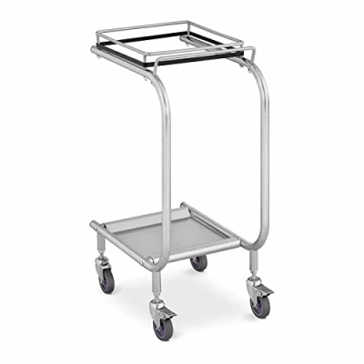 Image of Uniprodo RC_RSC_01 Bin Bag Stand Wheels: 4 (with 2 Brakes) Silver Holder Yellow