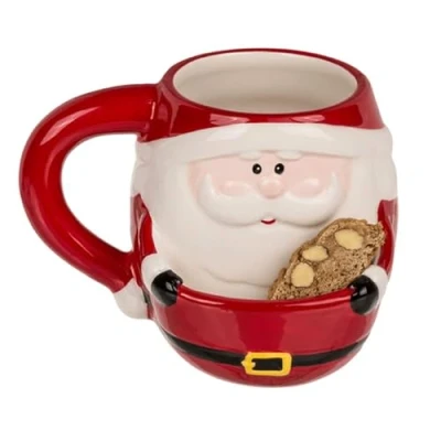 Image of Inevitable Santa Dolomite Mug with Cookie Holder, Christmas, 15 cm
