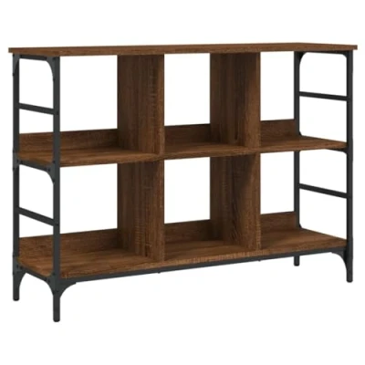 Image of vidaXL Engineered Wood Sideboard in Brown Oak Living Room and Bedroom Furniture with Sturdy Top Adjustable Feet, Ample Storage Space