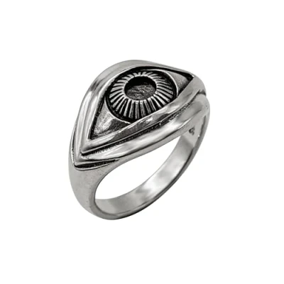 Image of 81stgeneration Men&#039;s Women&#039;s 925 Sterling Silver Wiccan Gothic Third Eye ring