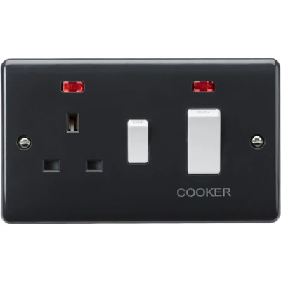 Image of KnightsBridge 45A DP switch with 13A switched socket neons [Part M Compliant]