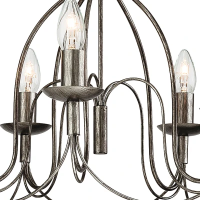 Image of Regency 5 Light Chandelier Antique Silver, E14